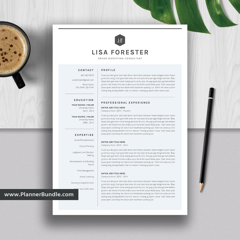 Simple And Unique Resume Template Word Resume Modern Cv Template Job Resume Creative And Professional Resume Design Cover Letter Instant Download Plannerbundle Com