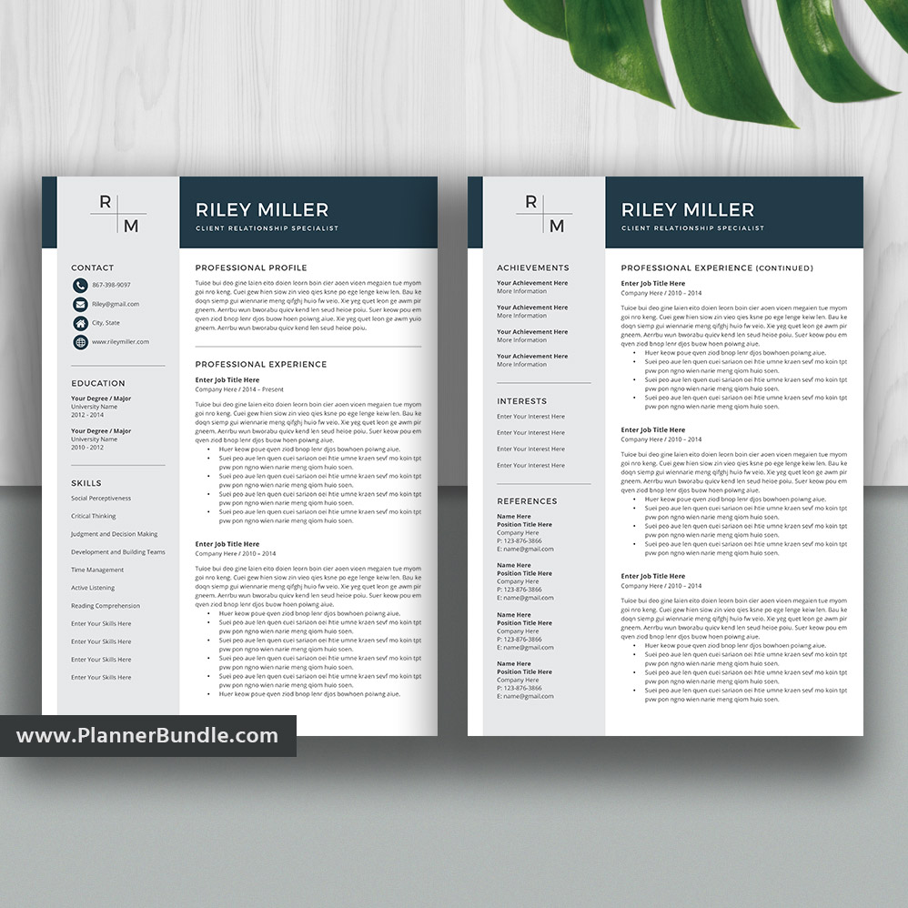Best Resume Template Word Editable Cv Template Design Job Resume Template Professional And Modern Resume Cover Letter Instant Download Riley Plannerbundle Com