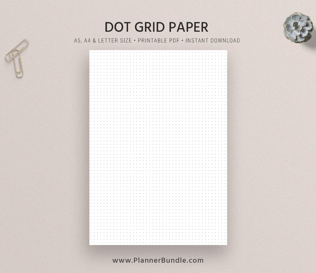 Basic Pages, Dot Grid, Grid, Lined Paper, Notebook, A4, Letter Size, A5,  Printable Planner Inserts, Planner Template, Planner Design –
