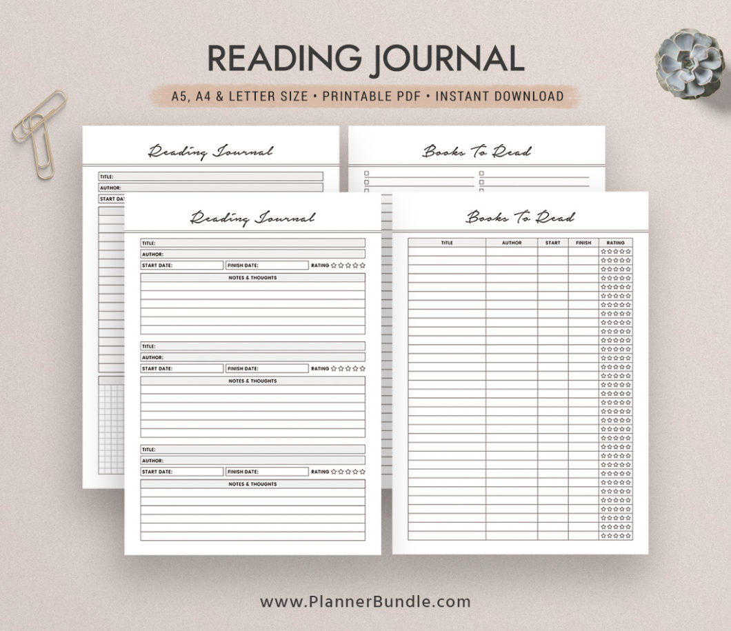 Reading Journal, Books To Read Printable, Planner Refills, Planner