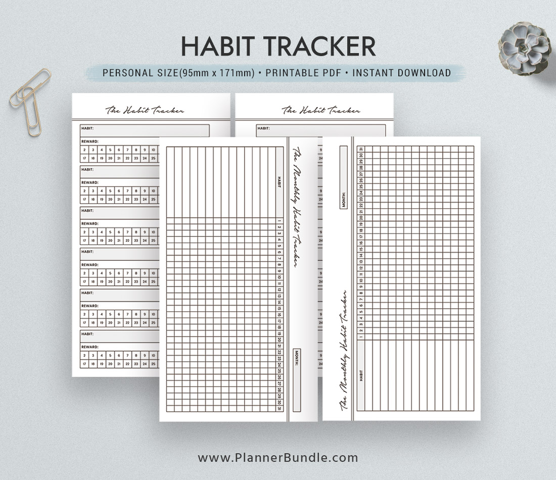  Habit Tracker Inserts for Personal Size Planners (3.75 x  6.75'') for Kate Spade Kikiki K medium LV MM agenda Creative Year Personal  Binder (Michaels) Carpe Diem Personal (PLANNER SOLD SEPARATELY) 