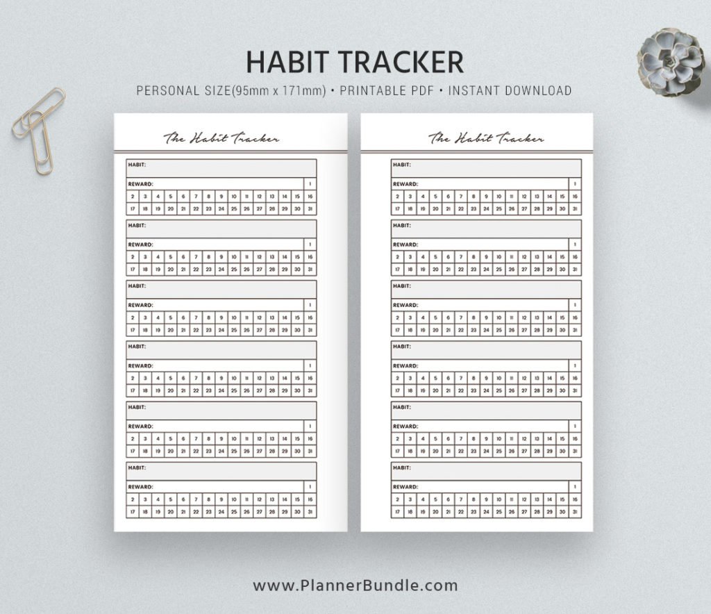 Habit Tracker, Monthly Habit Tracker, Printable Habit Planner, Personal ...