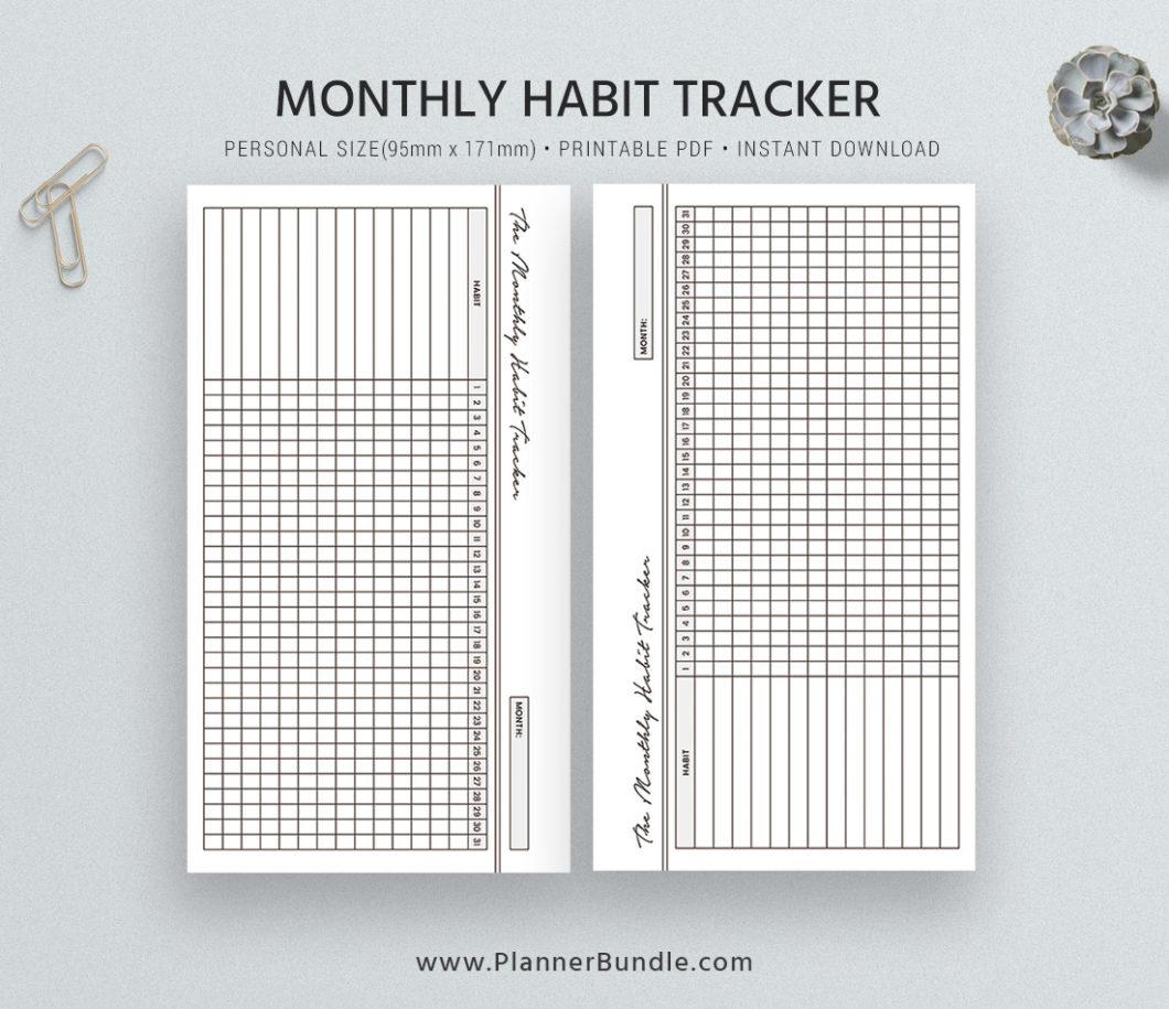Habit Tracker, Monthly Habit Tracker, Printable Habit Planner, Personal ...