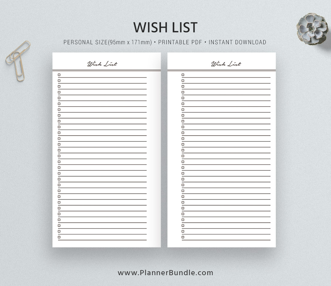 Grocery List Shopping List Wish List Bucket List List Insert List Making List Tracker Personal Planner Inserts Gift To Buy List