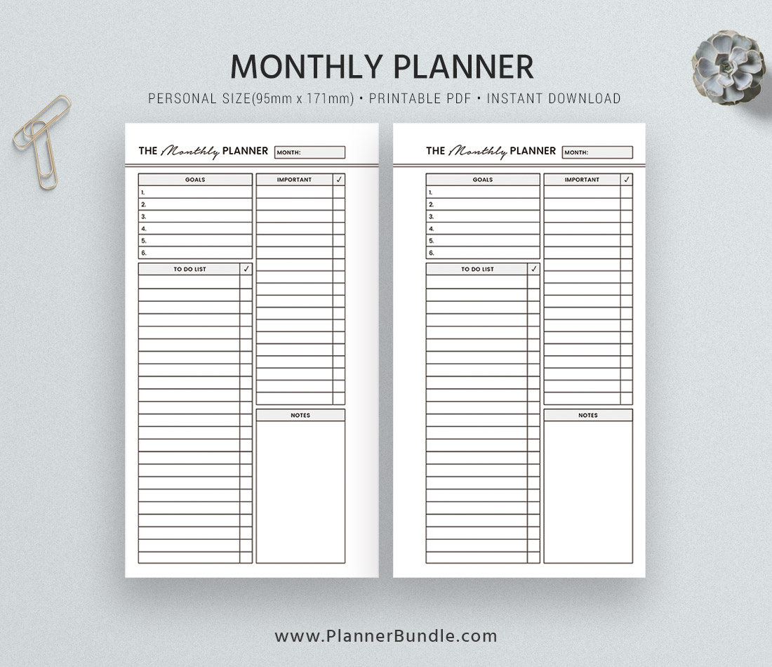 Weekly Monthly Planner Template from www.plannerbundle.com